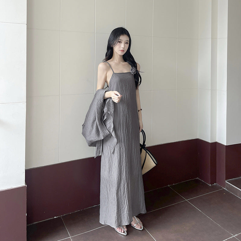 Hanging neck suspender summer beach vacation lazy dress