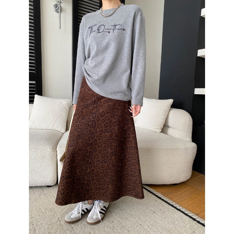 Design Button Letter Embroidery Round Neck Loose Thermal Fleece Thick Long Sleeve Base Layer Shirt