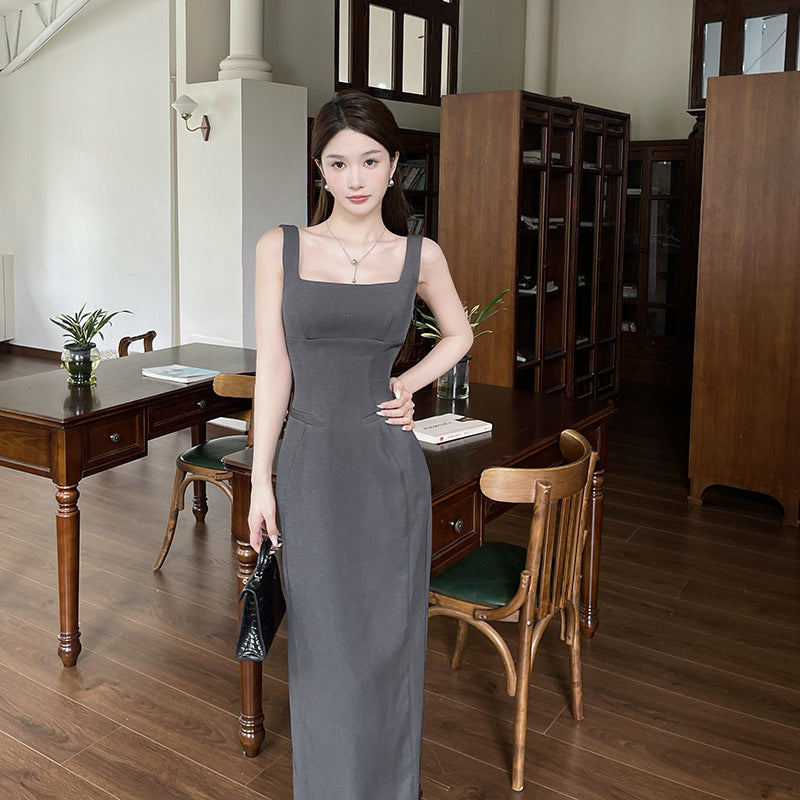 Summer French sexy simple camisole skirt