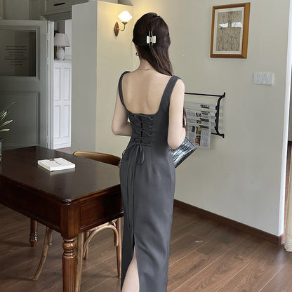 Summer French sexy simple camisole skirt