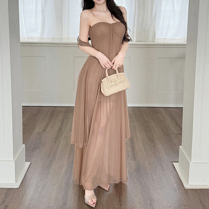 Twisted and strapless summer vacation dress