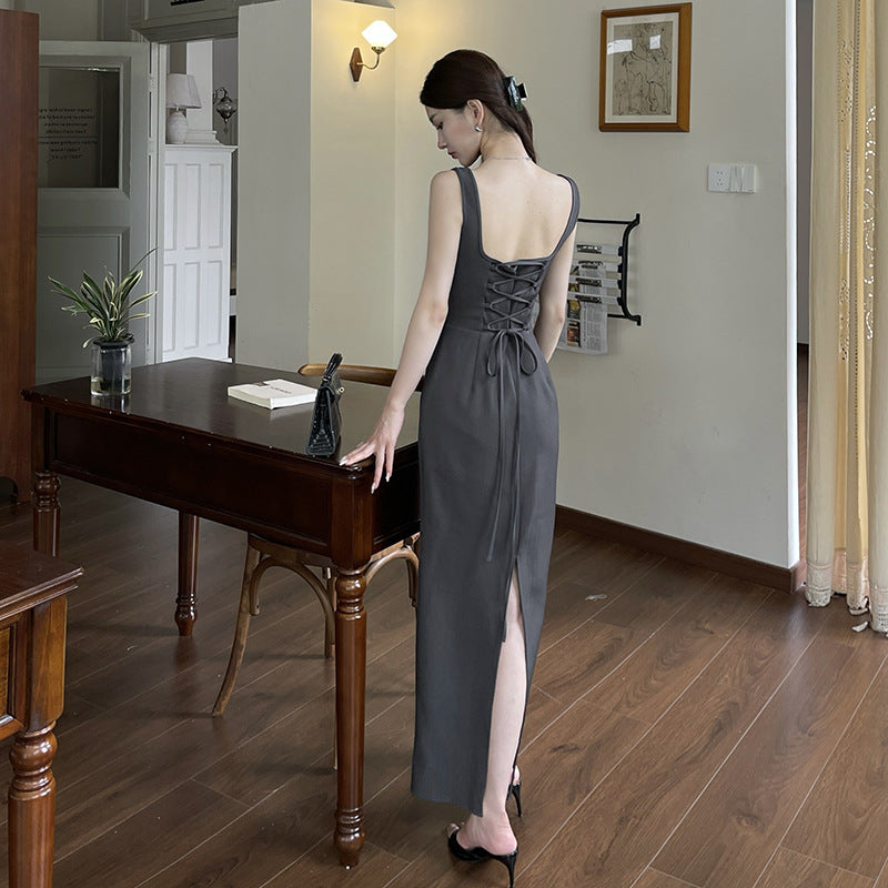 Summer French sexy simple camisole skirt