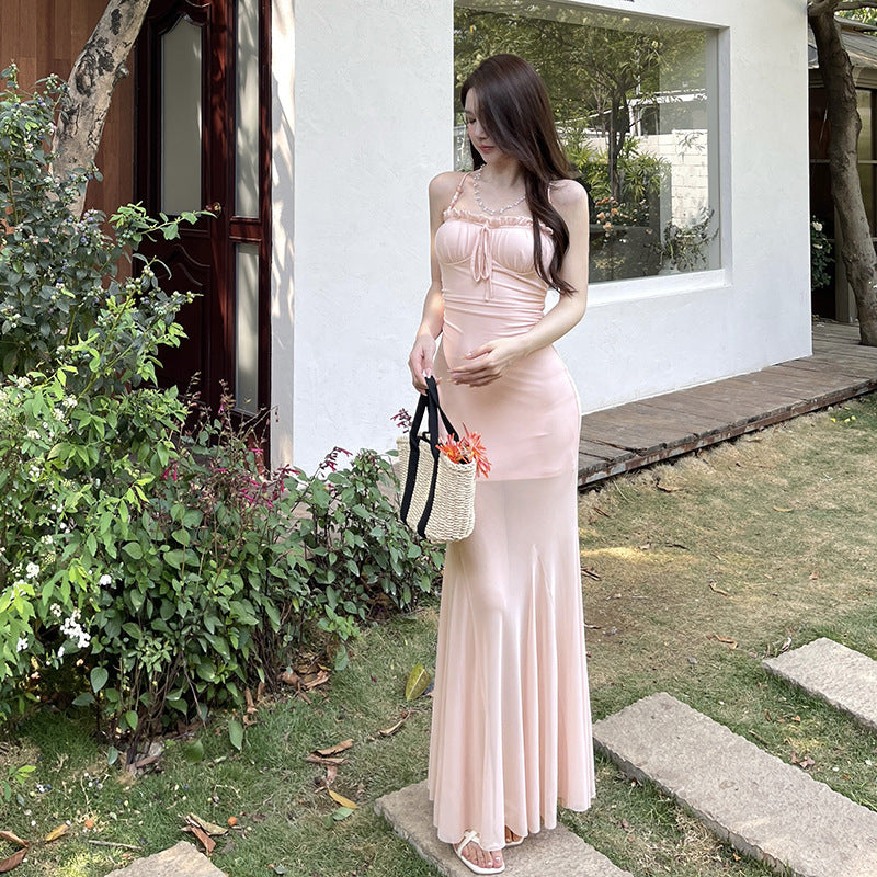 Summer sexy hot girl slim fit bag buttocks mesh dress