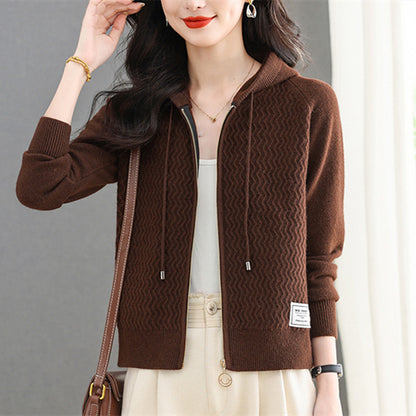 Chic  Short Knit Cardigan Sweater Coat for Women Lightweight Outerwear Casual Fashionable Design